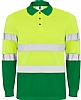 Polo Alta Visibilidad Manga Larga Polaris Roly - Color Verde Jardin / Amarillo Fluor