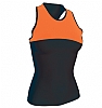 Camiseta Tecnica Tirantes Mujer Armour Aqua Royal - Color Negro/Naranja