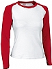 Camiseta Mujer Manga Larga Nika Valento - Color Blanco/Rojo