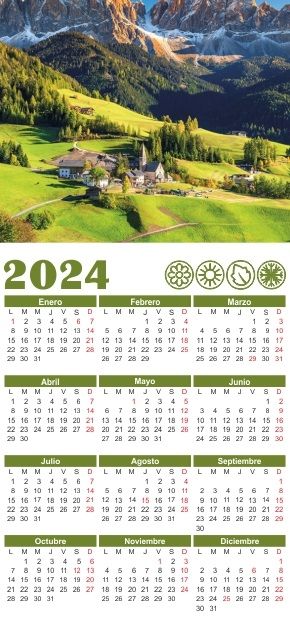 Calendario basico personalizado 14,8x31,5