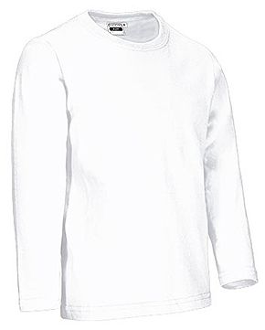 Camiseta Infantil Manga Larga Blanco Rudy Valento