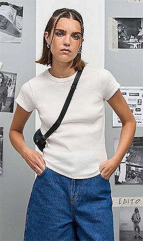 Camiseta Acanalada Mujer Sara Sols