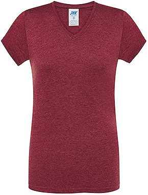 Camiseta Regular Lady Cuello Pico Heather JHK