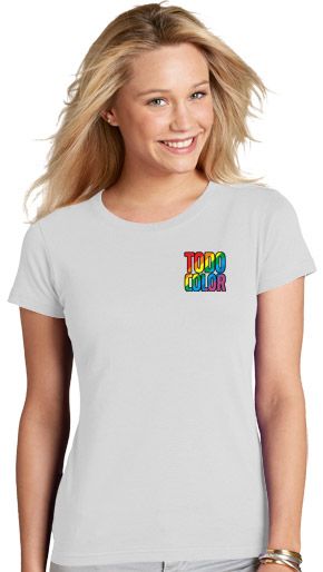 Camiseta Blanca Mujer Serigrafia Digital Escudo