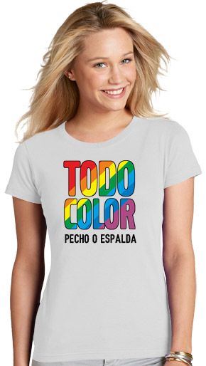 Camiseta Blanca Mujer Serigrafia Digital DINA4
