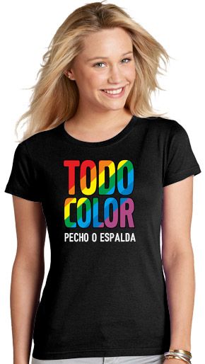 Camiseta Color Mujer Serigrafia Digital DINA4