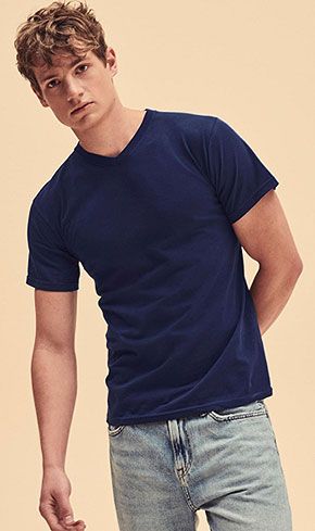 Camiseta Cuello Pico Fruit of the Loom Ecamisetas