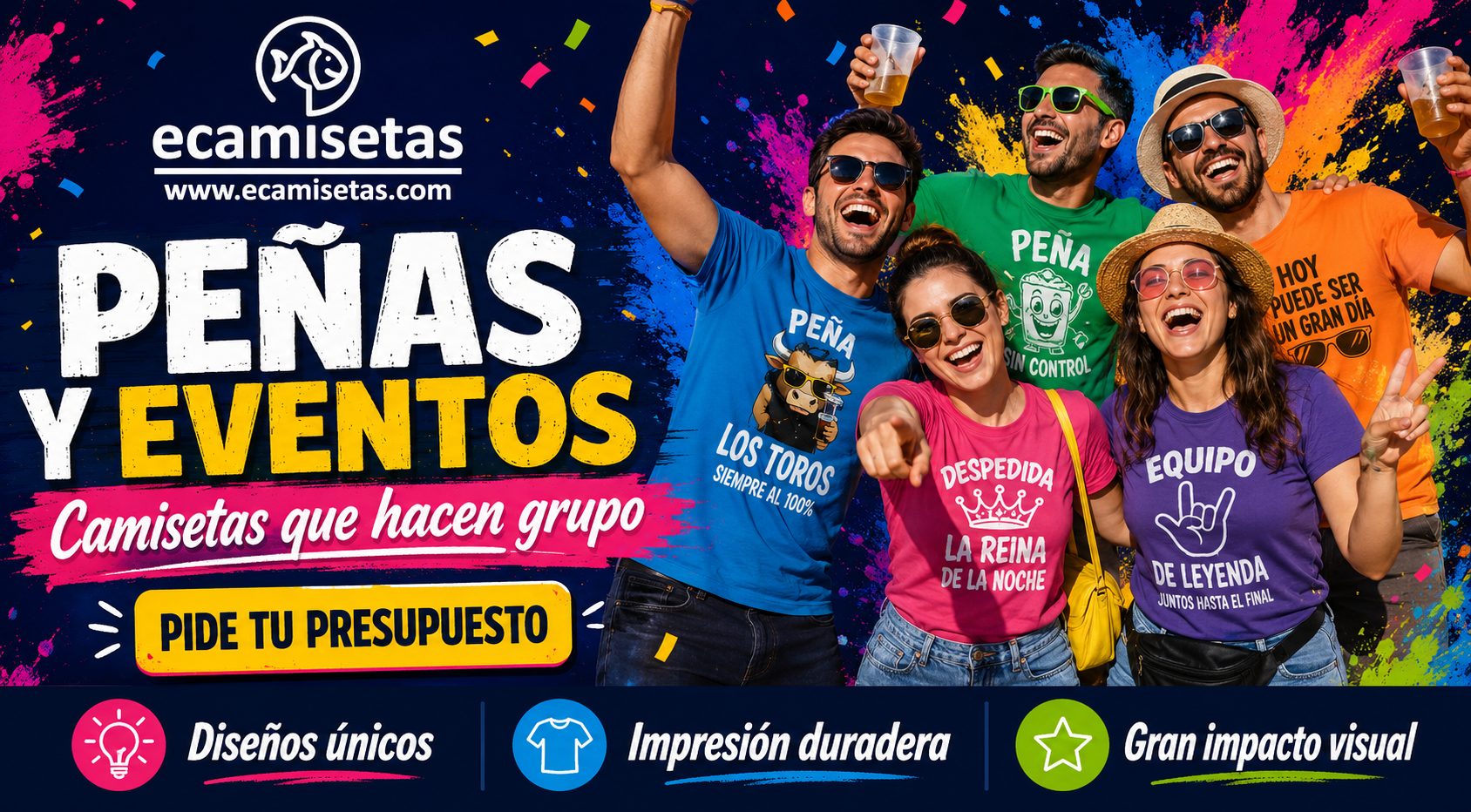 Camisetas personalizadas para grupos y fiestas