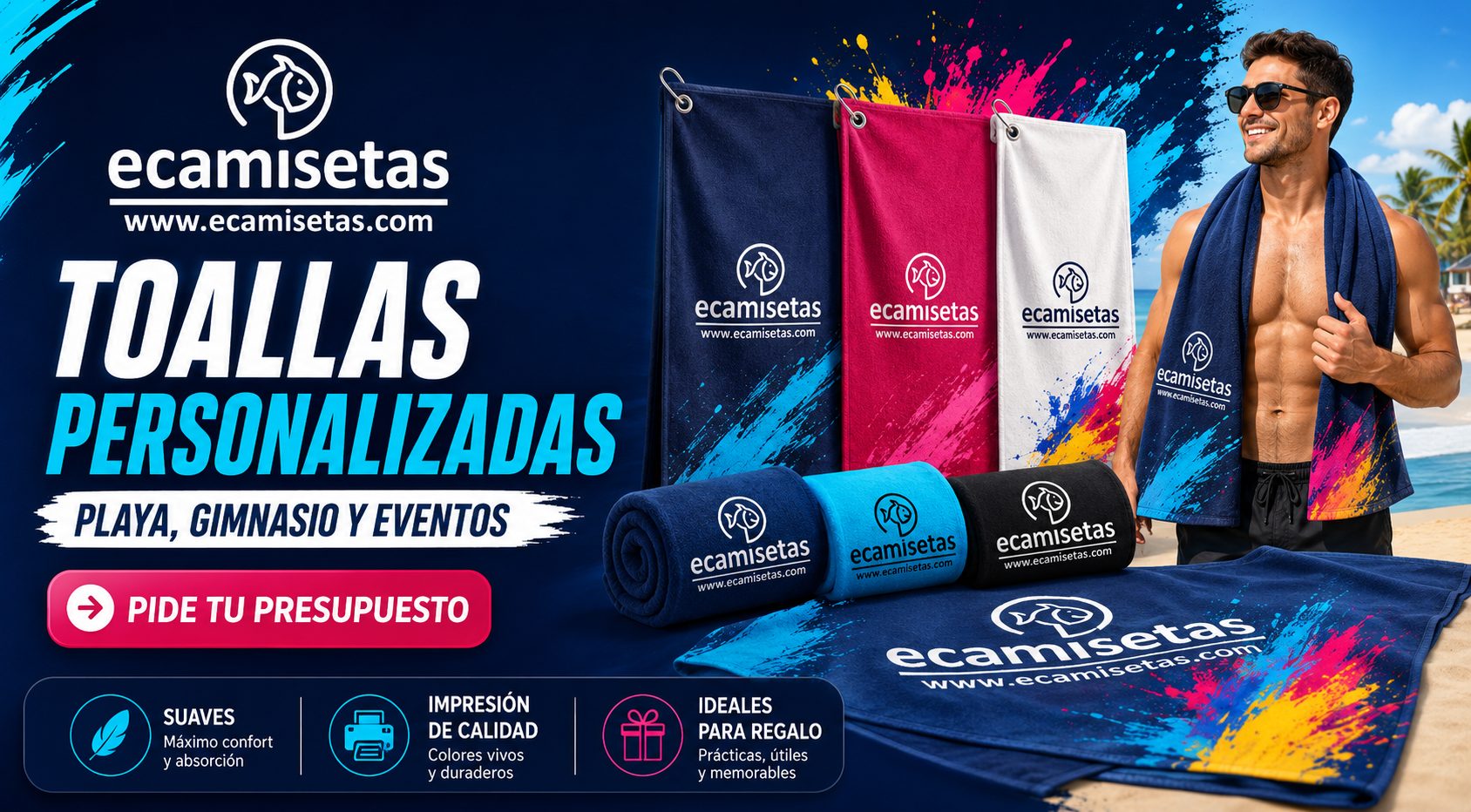 Toallas personalizadas de playa y gimnasios