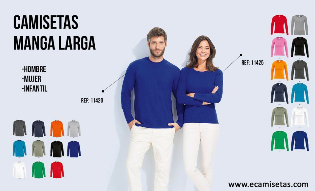 Camisetas manga larga mujer y hombre