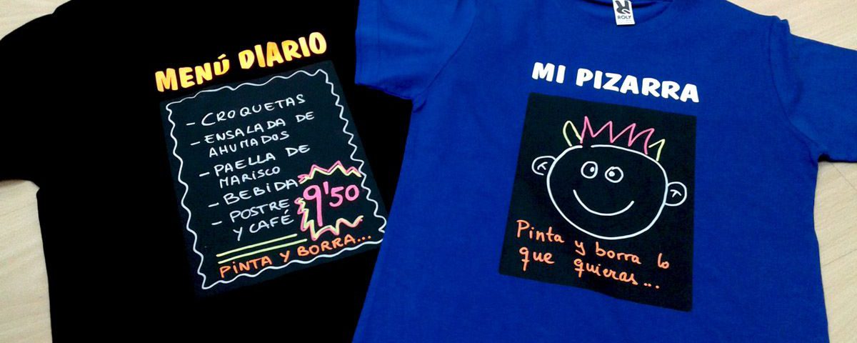 Camisetas personalizadas pizarra