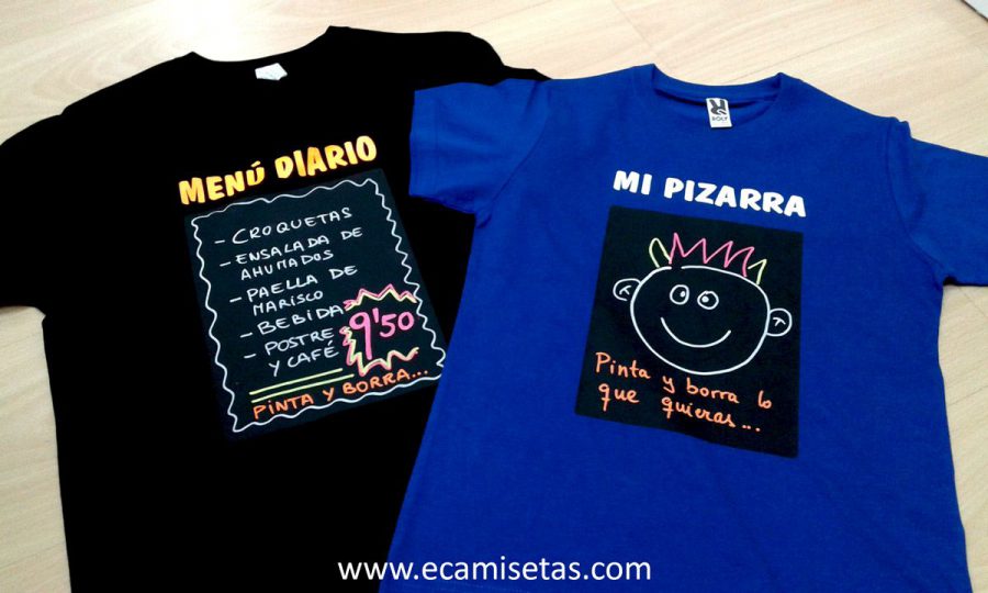 Camisetas personalizadas pizarra