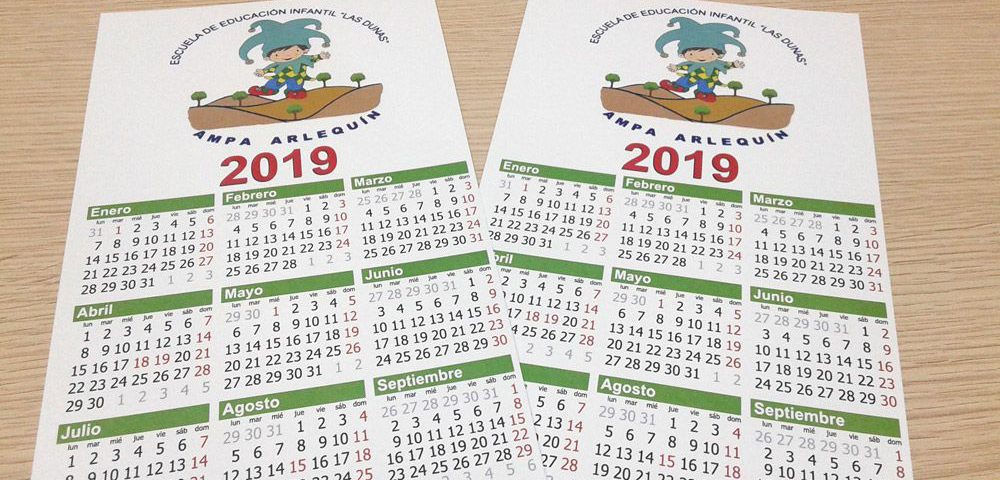 vendedor roble triunfante Calendarios personalizados 2019 - Blog de camisetas personalizadas