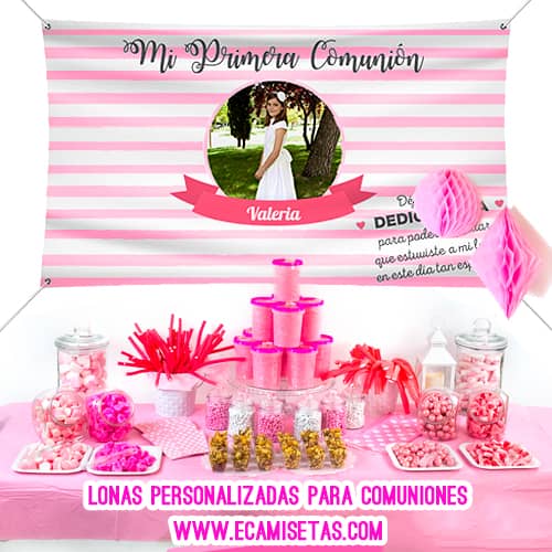 lonas comunion chica personalizadas