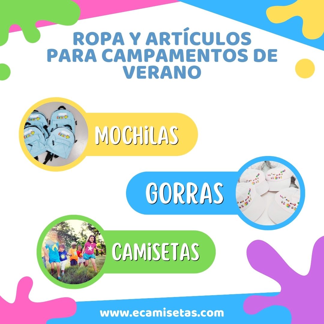 ropa y artículos para campamentos de verano